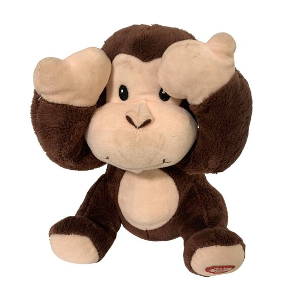 Spark Create Imagine Peek A Boo Brown Monkey Shim Plush Stuffed Animal Toy Doll - Picture 1 of 5